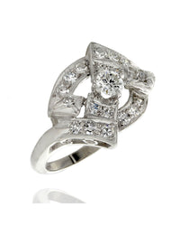 Diamond Geometric Ring in Platinum
