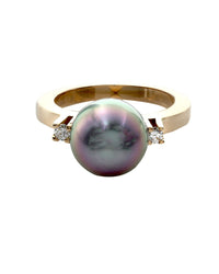 Black South Sea Pearl and Diamond Ring