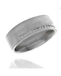Diamond Edge Band in White Gold