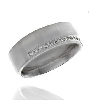 Diamond Edge Band in White Gold
