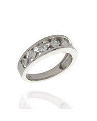 Open Channel Princess Diamond Ring