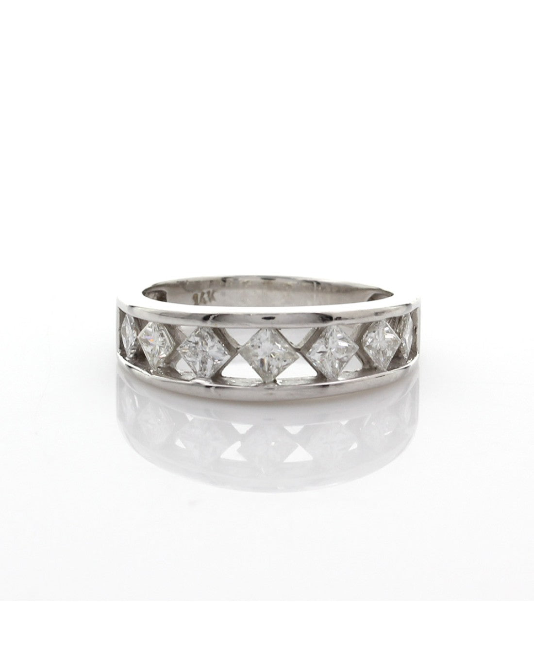 Open Channel Princess Diamond Ring
