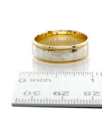 Gentlemans Milgrain Hammered 2 Tone Band