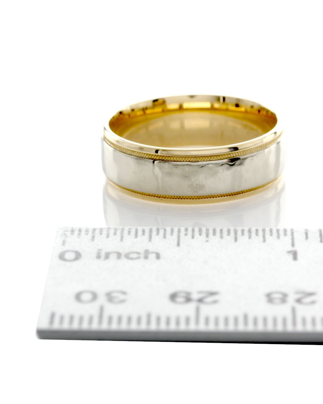 Gentlemans Milgrain Hammered 2 Tone Band