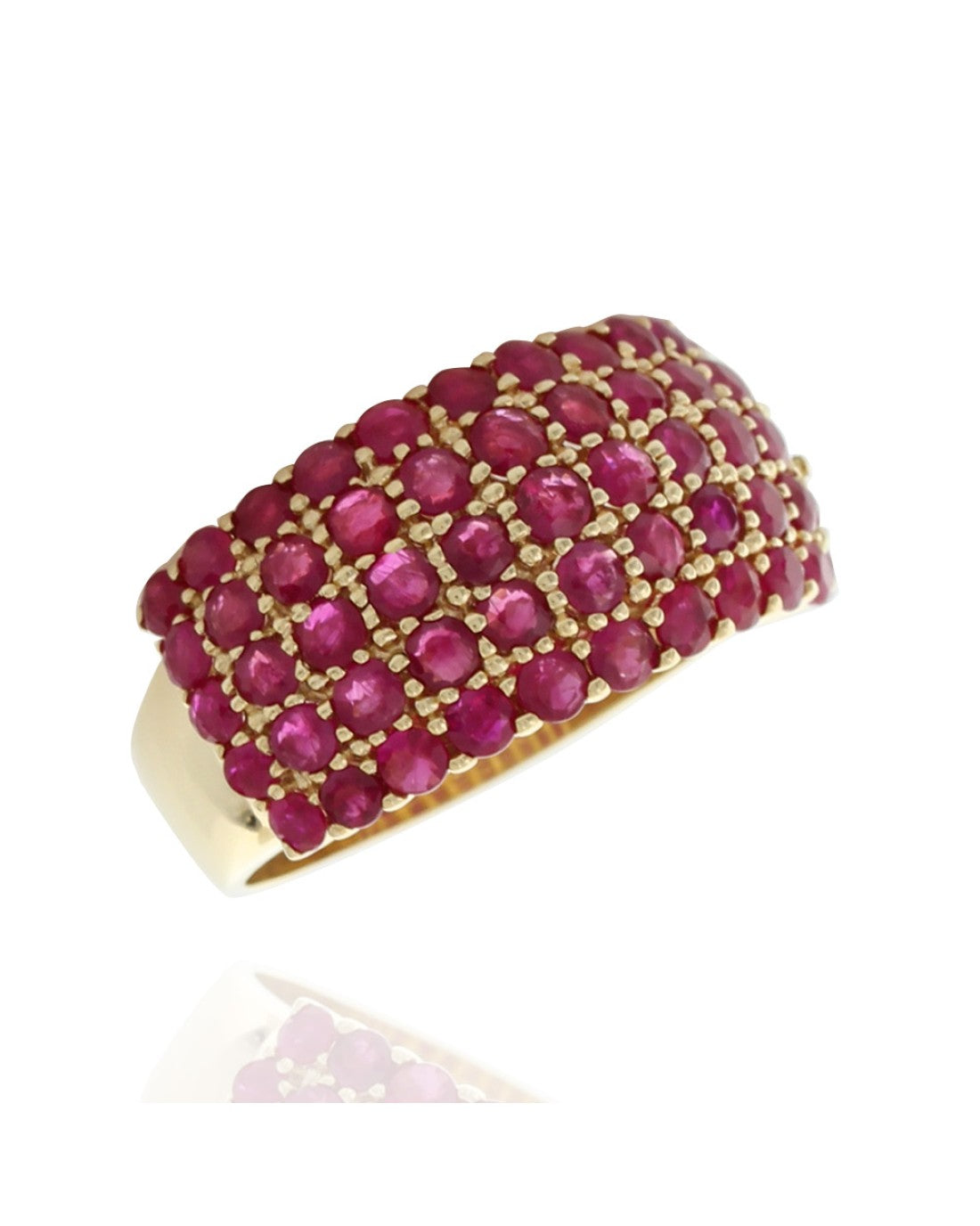 5 Row Ruby Dome Ring