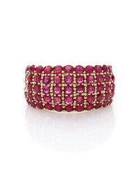5 Row Ruby Dome Ring