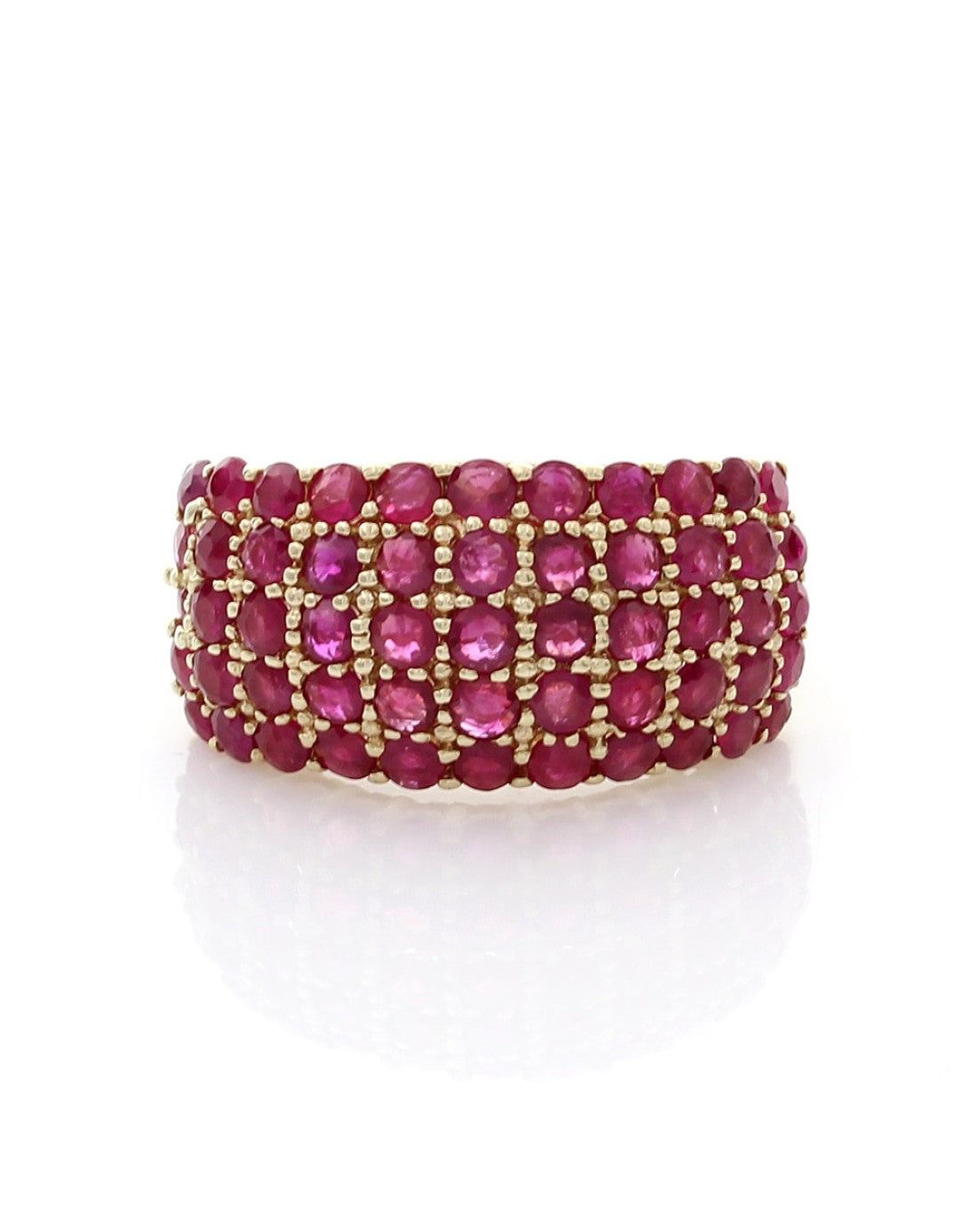 5 Row Ruby Dome Ring