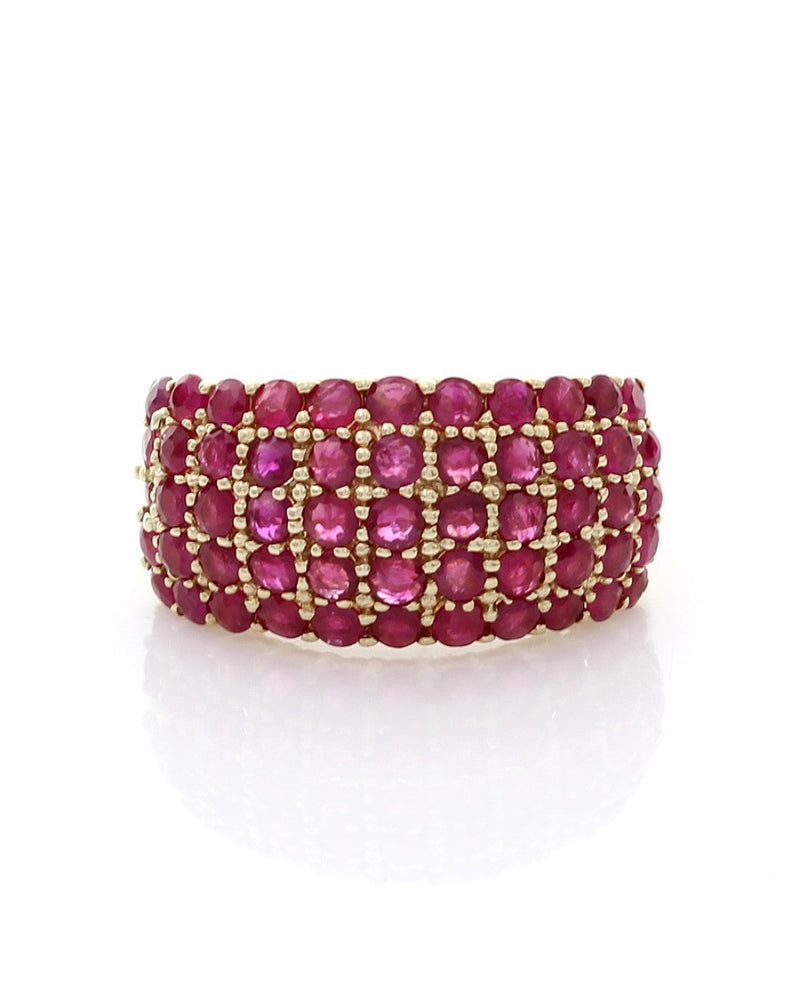 5 Row Ruby Dome Ring