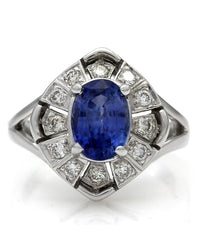 Oval Sapphire and Diamond Fashion Ring