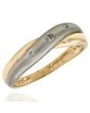 2 Tone Diamond Crossover Ring
