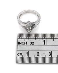 Marquise Diamond Solitaire Ring in 18k White Gold