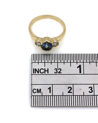 Sapphire and Diamond 3 Stone Ring