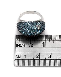 Amethyst and Blue Topaz Dome Ring with Diamond Accents