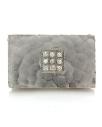 Concave Hammered Diamond Contemporary Ring