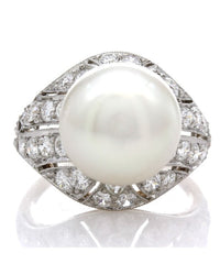 Pearl and Diamond Fashion Ring