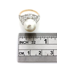 Pearl and Diamond Fashion Ring