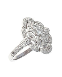 Filigree Diamond Ring in Gold