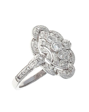 Filigree Diamond Ring in Gold