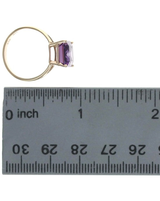 Amethyst Solitaire Ring in Gold