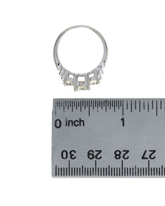 Three Stone Diamond Ring in White Gold