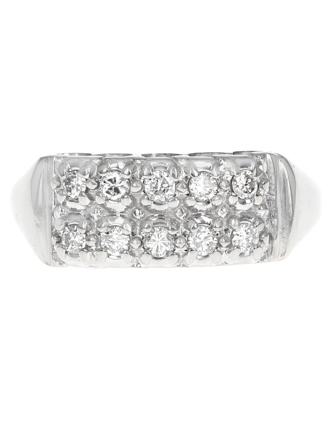 2 Row Diamond Ring in Gold