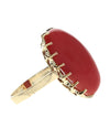 Oval Coral Cabochon Ring