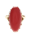 Oval Coral Cabochon Ring