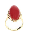 Oval Coral Cabochon Ring