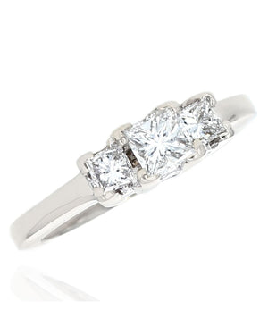 Three Stone Princess Diamond Ring