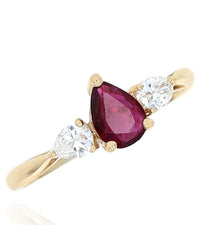 Three Stone Ruby and Diamond Ring
