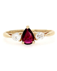 Three Stone Ruby and Diamond Ring