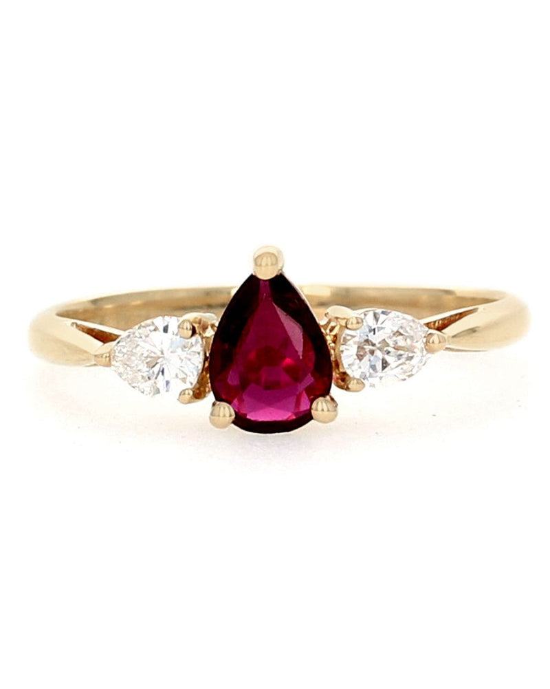 Three Stone Ruby and Diamond Ring