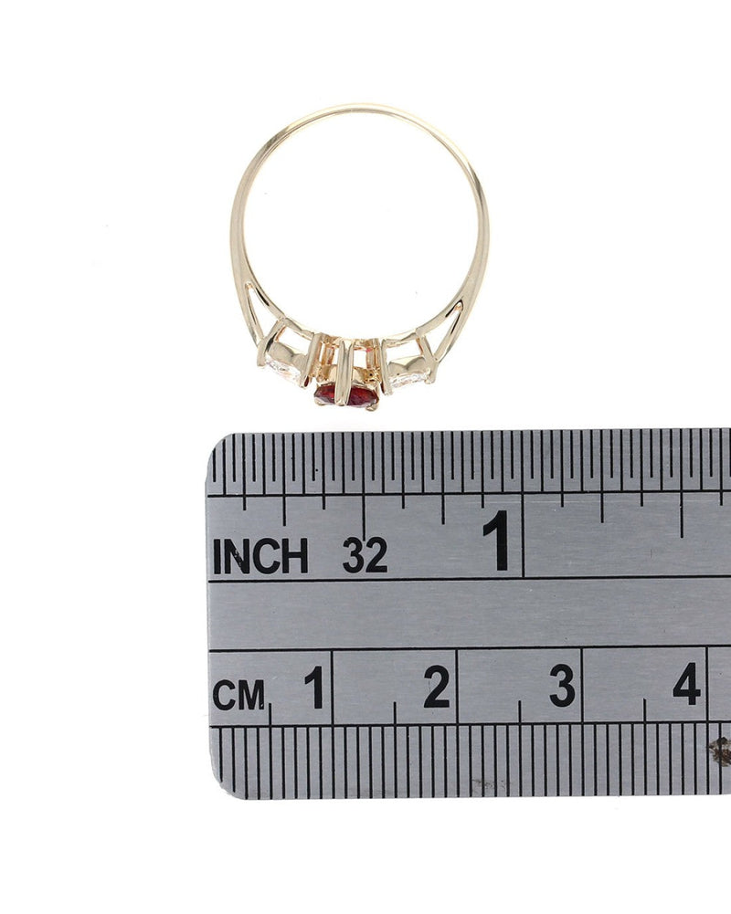 Three Stone Ruby and Diamond Ring