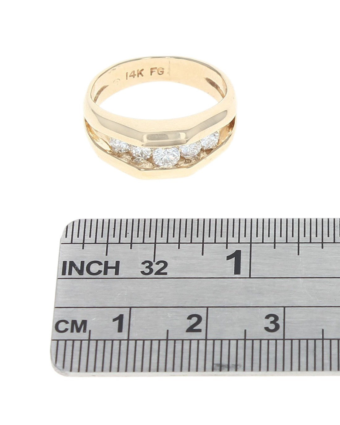 3 Sided Diamond Ring in Gold