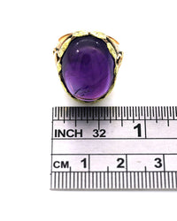 Amethyst Cabochon Folate Basket Ring