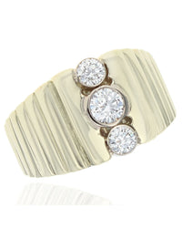 Gentlemans Diamond Step Cut Shank Ring