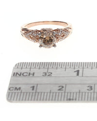 Chocolate and White Diamond Milgrain Accent Ring