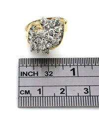 Diamond Cluster Statement Ring in Gold