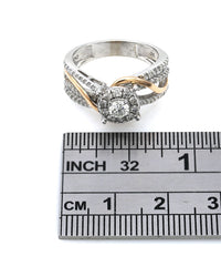 Diamond Halo Bypass Crossover Ring