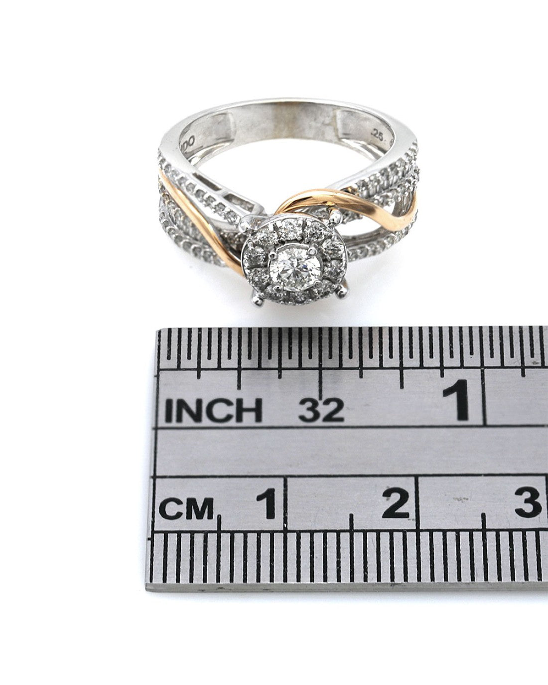 Diamond Halo Bypass Crossover Ring