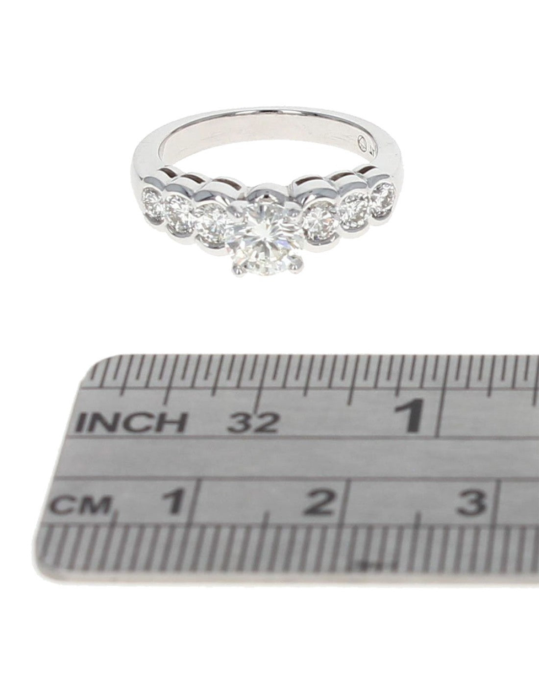 Round Brilliant Diamond Solitaire and Round Diamond Side Ring
