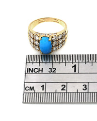 Oval Turquoise and Diamond Ring