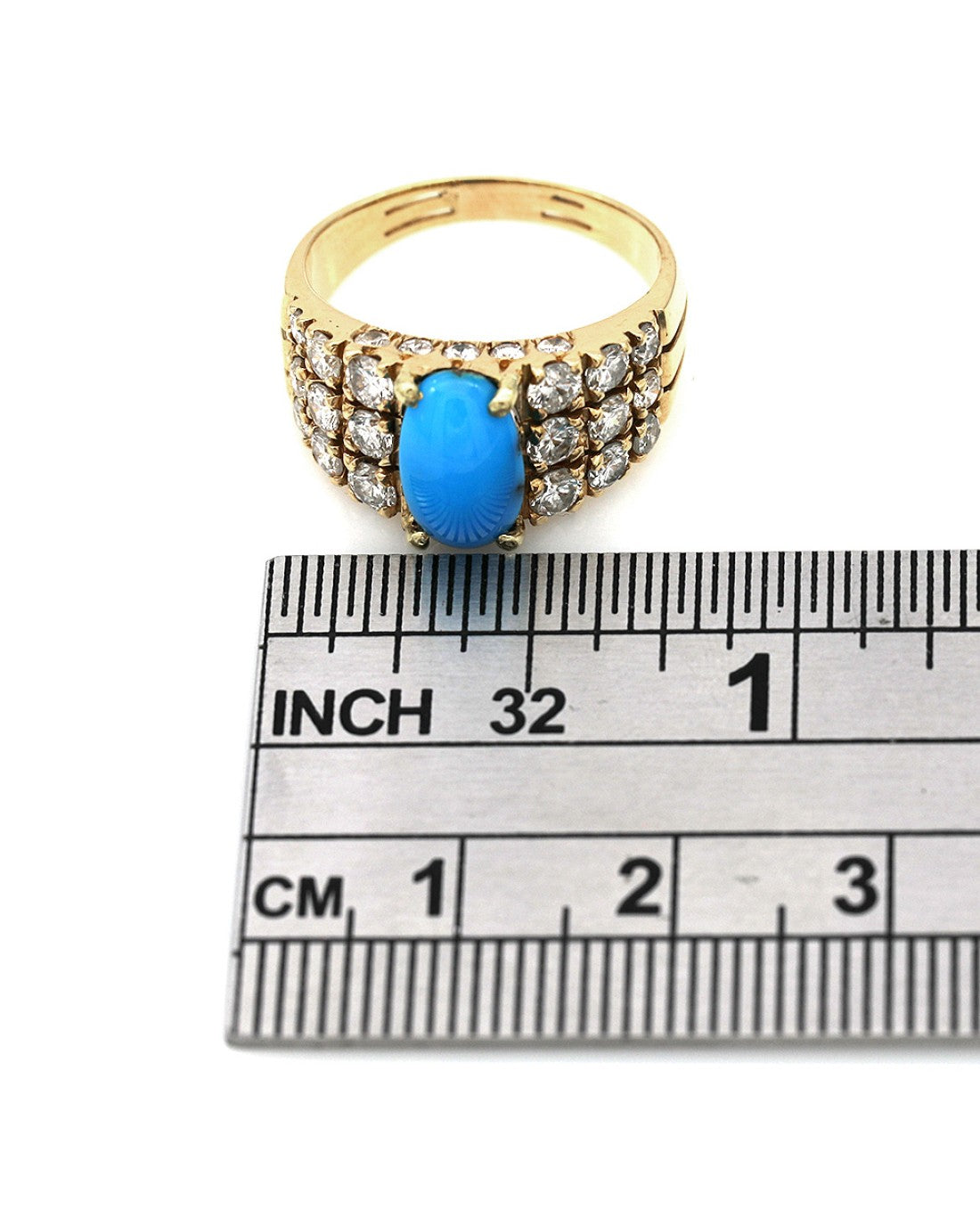 Oval Turquoise and Diamond Ring