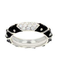 Hidalgo Black Enamel Diamond Pave Station Band