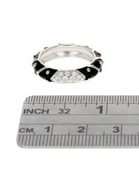 Hidalgo Black Enamel Diamond Pave Station Band