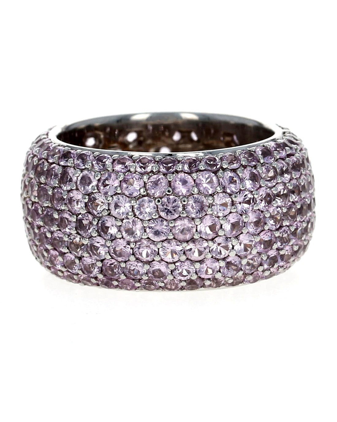 5.04ctw Pave Pink Sapphire Eternity Band/ Ring in 14K White Gold SZ 6.75