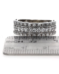 3 Row Round Diamond Tapered Band