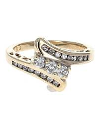 0.56ctw Diamond Bypass Ring in 14K Yellow Gold