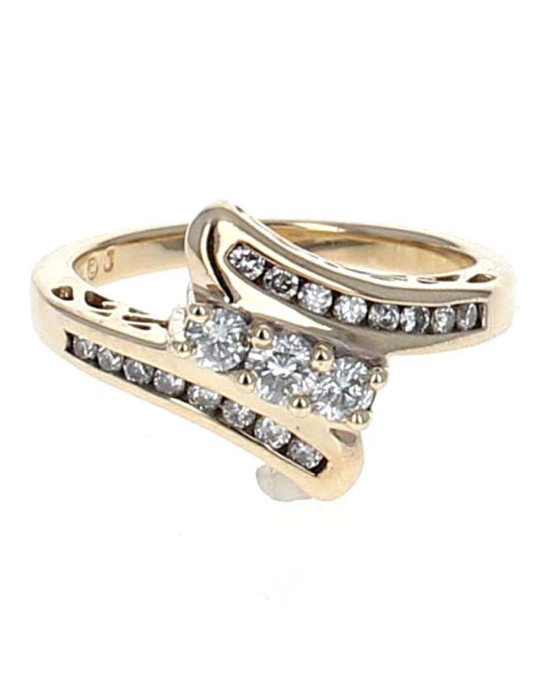 0.56ctw Diamond Bypass Ring in 14K Yellow Gold