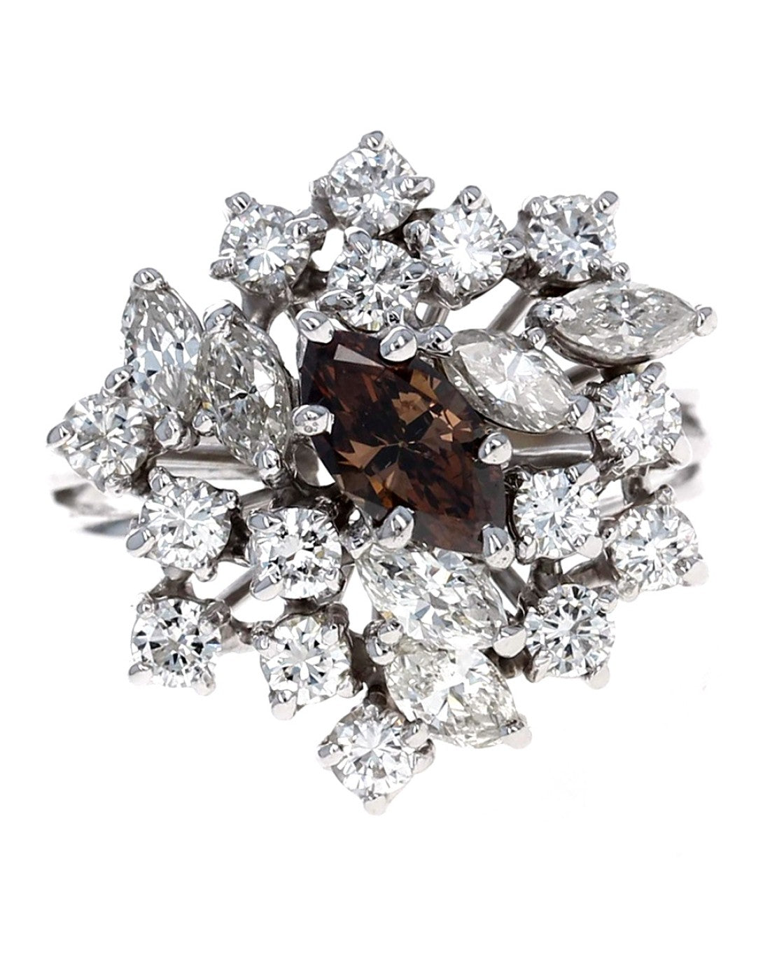 2.35ctw Mixed Cut Diamond Cluster Ring in 14K White Gold